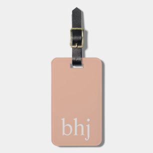 Etiqueta De Bagagem Monograma Inicial Rosa Simples