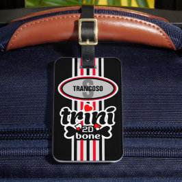Etiqueta De Bagagem Monograma Inicial Trini para o Osso