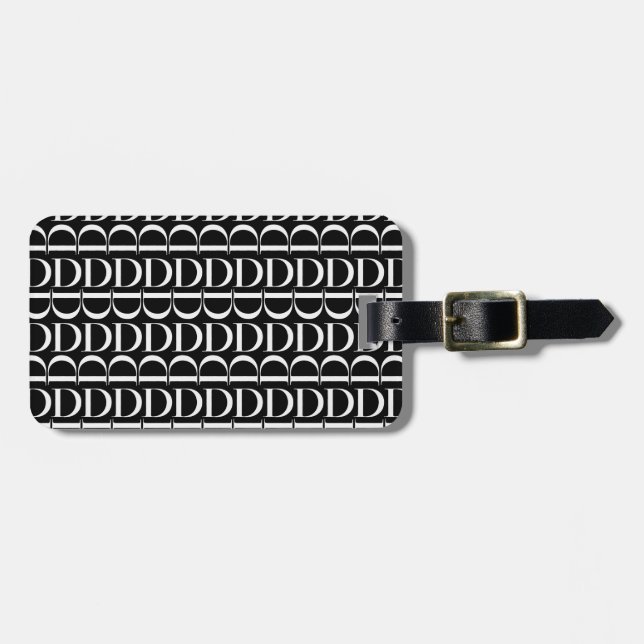 Etiqueta De Bagagem Monograma - Letra Inicial D (Frente Horizontal)