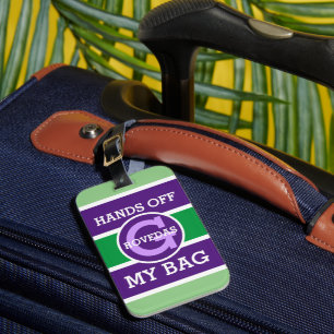 Etiqueta De Bagagem Monograma Mão fora da minha bolsa em Verde Branco