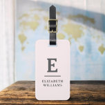 Etiqueta De Bagagem Monograma Mínimo Moderno, Rosa-Esbranquiçado<br><div class="desc">Eleve sua experiência de viagem com nossa Tag de bagagem monográfica clássica e moderna minimalista e elegante. Esse acessório meticulosamente projetado combina elegância de eterno com minimalismo contemporâneo, garantindo que sua bagagem se destaca com sofisticação. Feito com precisão e atenção aos detalhes, esta etiqueta de bagagem é mais do que...</div>