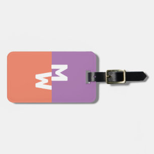 Etiqueta De Bagagem Monograma Mínimo Pastel Dois Tom