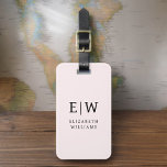 Etiqueta De Bagagem Monograma moderno cor-de-rosa esbranquiçado Minima<br><div class="desc">Eleve sua experiência de viagem com nossa Tag de bagagem monográfica clássica e moderna minimalista e elegante. Esse acessório meticulosamente projetado combina elegância de eterno com minimalismo contemporâneo, garantindo que sua bagagem se destaca com sofisticação. Feito com precisão e atenção aos detalhes, esta etiqueta de bagagem é mais do que...</div>