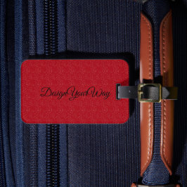 Etiqueta De Bagagem monograma moderno preto e vermelho personalizado
