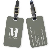 Monograma Nome inicial Simples Sage Verde