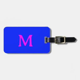 Etiqueta De Bagagem Monograma Nome Personalizado Cor Neon Azul Rosa 20