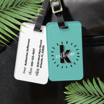 Monograma Personalizado Azul Turquesa