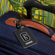 Monograma Personalizado Branco Preto Personalizado