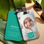 Etiqueta De Bagagem Monograma Personalizado de Colagem de Fotografias<br><div class="desc">Você pode usar fotos do Instagram para este design. Use três fotos quadradas para criar um presente exclusivo e pessoal. Ou você pode ficar com o filhote hipster e fazer uma moda.</div>
