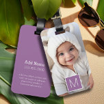 Etiqueta De Bagagem Monograma Personalizado de Colagem de Fotos em Bra<br><div class="desc">Você pode usar fotos do Instagram para este design. Use três fotos quadradas para criar um presente exclusivo e pessoal. Ou você pode ficar com o filhote hipster e fazer uma moda.</div>