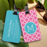 Monograma Personalizado de Padrão Quatrefoil Quent