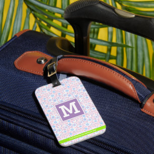 Etiqueta De Bagagem Monograma Personalizado Floral