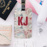 Etiqueta De Bagagem Monograma Personalizado Funny Bold<br><div class="desc">Designs modernos com tipografia vermelha em negrito sobre fundo de mármore. Não fica melhor que esta combinação de cores. Modernos e divertidos, incríveis tons de rosa e doce vermelho de maçã são muito charmosos e doces! Adicione as informações de contato à parte traseira ou escolha remover. Adicione seu texto personalizado...</div>