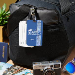 Etiqueta De Bagagem Monograma personalizado grécia