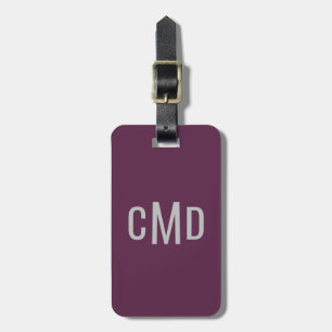 Etiqueta De Bagagem Monograma Personalizado Marca de Bagagem Roxo
