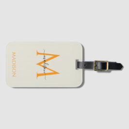 Etiqueta De Bagagem Monograma Personalizado & Nome