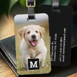 Etiqueta De Bagagem Monograma Personalizado Pet Puppy Personalizado Pe<br><div class="desc">Embarque nas suas viagens com um toque de personalidade e uma sugestão de zumbido com a nossa moderna Etiqueta de Bagagem de Foto, projetada especialmente para amantes de cães. Quer você esteja parando em uma viagem de negócios ou saindo em uma aventura de férias, esta bagagem garante que seus pertences...</div>