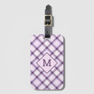 Etiqueta De Bagagem Monograma Personalizado Xadrez / Padrão Tartan
