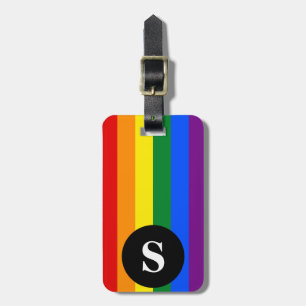 Etiqueta De Bagagem Monograma Rainbow Lésbica Gay bissexual Transgêner