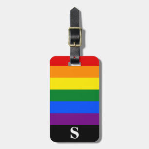 Etiqueta De Bagagem Monograma Rainbow Lésbica Gay bissexual Transgêner