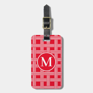 Etiqueta De Bagagem Monograma RF Vermelho Lento