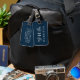 Etiqueta De Bagagem Monograma russo bagagem marinho etiqueta azul (Front & Back)