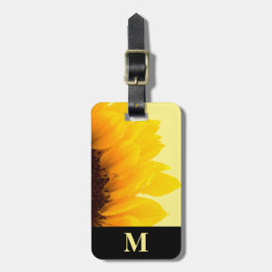 Etiqueta De Bagagem Monograma Viagem Amarelo Girassol Amarelo