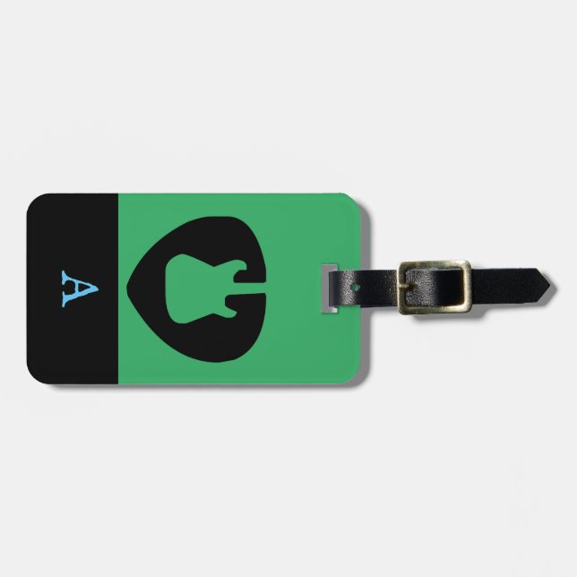 Etiqueta De Bagagem Monograma Viagem Music Bass Guitarra (Frente Horizontal)