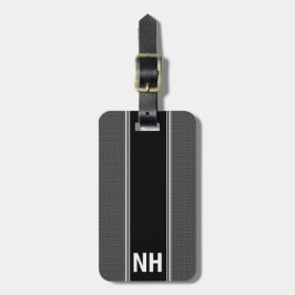 Etiqueta De Bagagem Monogrammed personalizado elegante cinzento