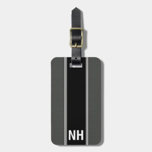 Etiqueta De Bagagem Monogrammed personalizado elegante cinzento