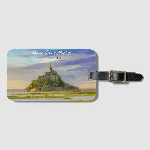 Etiqueta De Bagagem Mont-Saint-Michel, França - Abadia Medieval