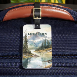 Etiqueta De Bagagem Montanha Rústica Personalizada