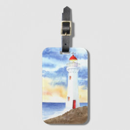 Etiqueta De Bagagem Montanhas do farol náutico