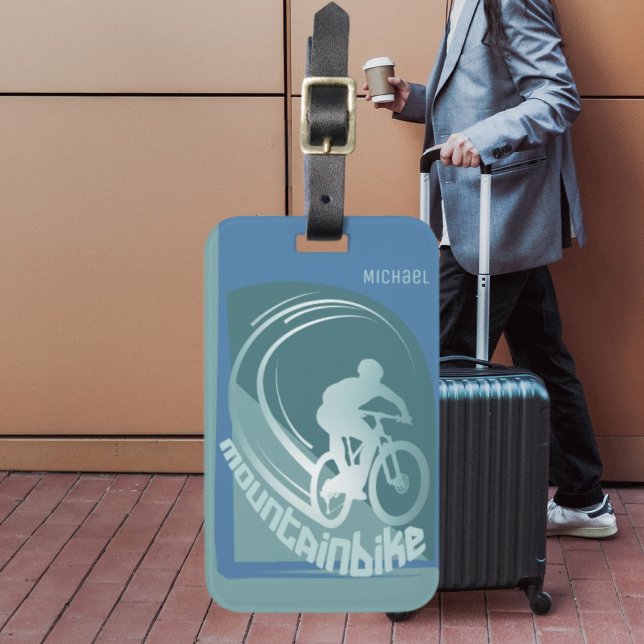 Etiqueta De Bagagem Monttainbiker moto mtb Mountainbiker (Criador carregado)