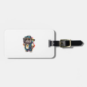 Etiqueta De Bagagem Moo Deng Shirt Moo Deng Hippo Hip Hop Boombox Gang