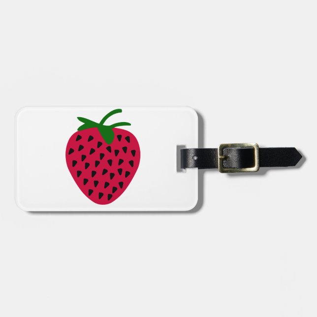 Etiqueta De Bagagem Morango (Frente Horizontal)