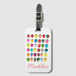 Etiqueta De Bagagem Morango doce doce fruta doce aquarela