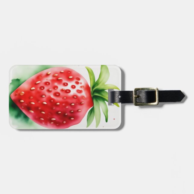 Etiqueta De Bagagem Morango Vibrante (Frente Horizontal)