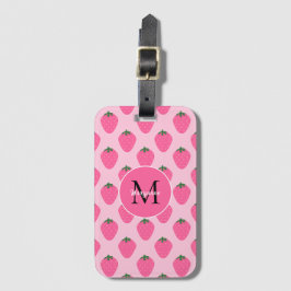 Etiqueta De Bagagem Morangos Rosa, personalização fofa