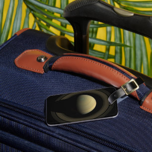 Etiqueta De Bagagem Mosaico Do Planeta Saturno E Seus Anéis Principais