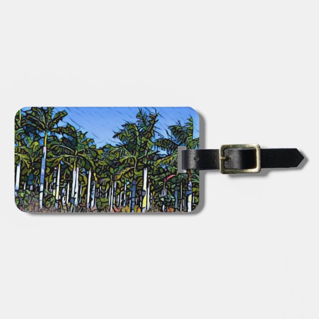 Etiqueta De Bagagem Mosaico Palm Grove (Frente Horizontal)