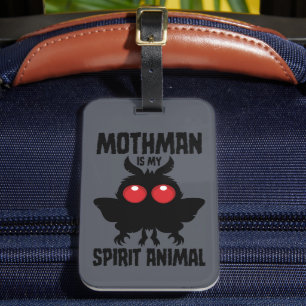 Etiqueta De Bagagem Mothman É o Meu Animal Espiritual Silhueta