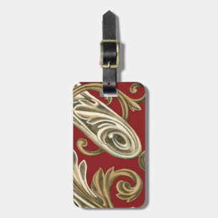 Etiqueta De Bagagem Motif Botânico Elegante com Folhagem de Tan