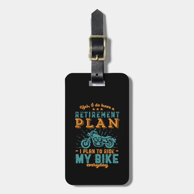 Etiqueta De Bagagem Motocicleta de bicicleta, fuzilada, aposentada (Frente Vertical)