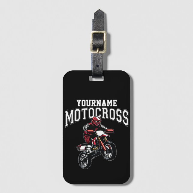 Etiqueta De Bagagem Motocross Dirt Bike Racing Personalizado (Frente Vertical)