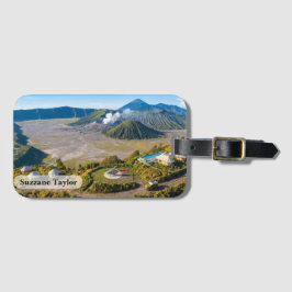 Etiqueta De Bagagem Mount Bromo Aéreo Luxo Volcano