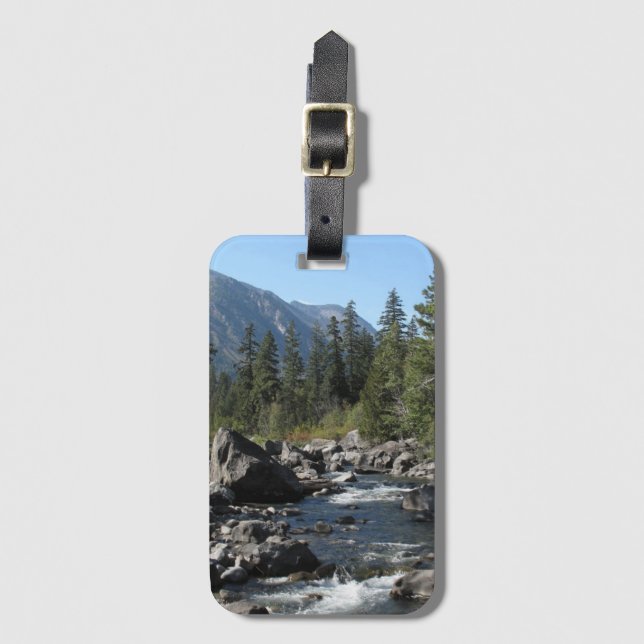 Etiqueta De Bagagem Mountain River Rugged Landscape Photo (Frente Vertical)