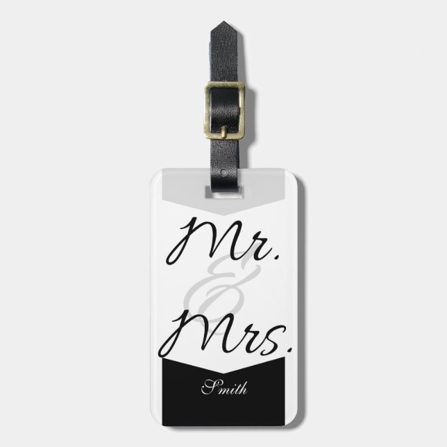 Etiqueta De Bagagem Mr & Mrs (Frente Vertical)