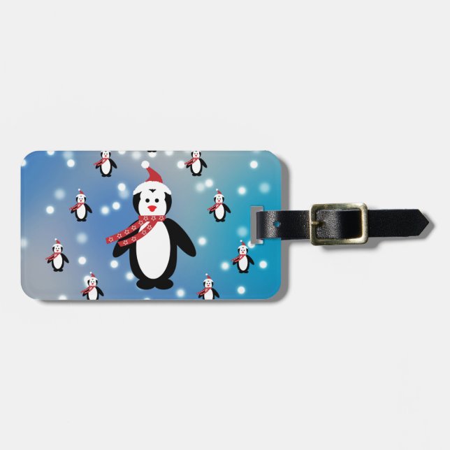 Etiqueta De Bagagem Muitos pinguins (Frente Horizontal)