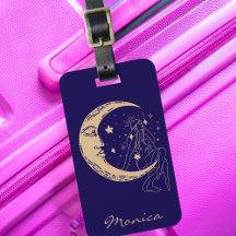 Mulher celestial lua & estrelas, boho, dourado ele